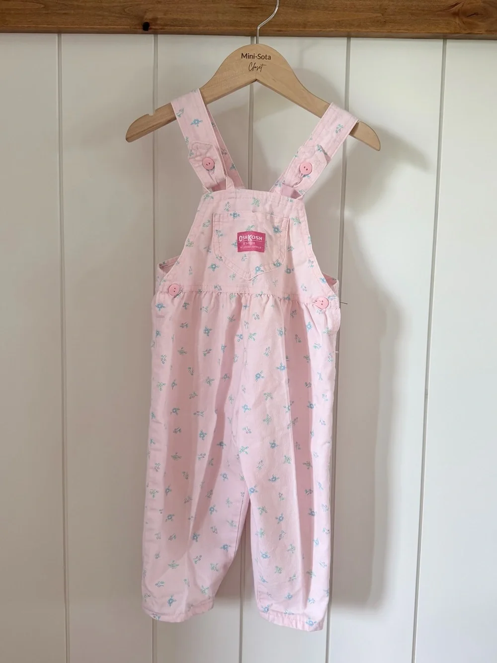 Vintage OshKosh B'gosh Pink Floral Overalls